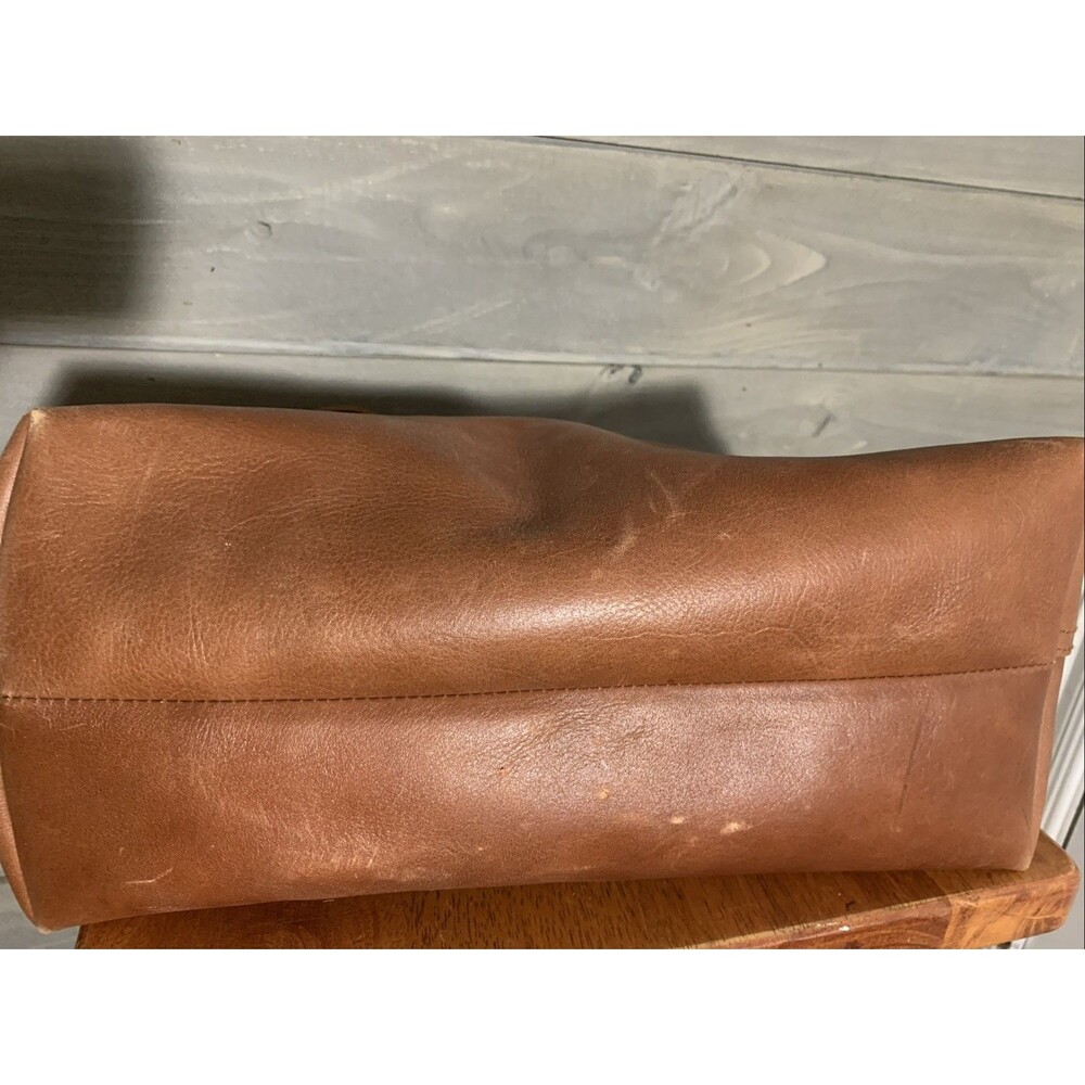 Madewell Transport Tote Brown English Saddle Leather Bag Purse - Picture 9 of 9
